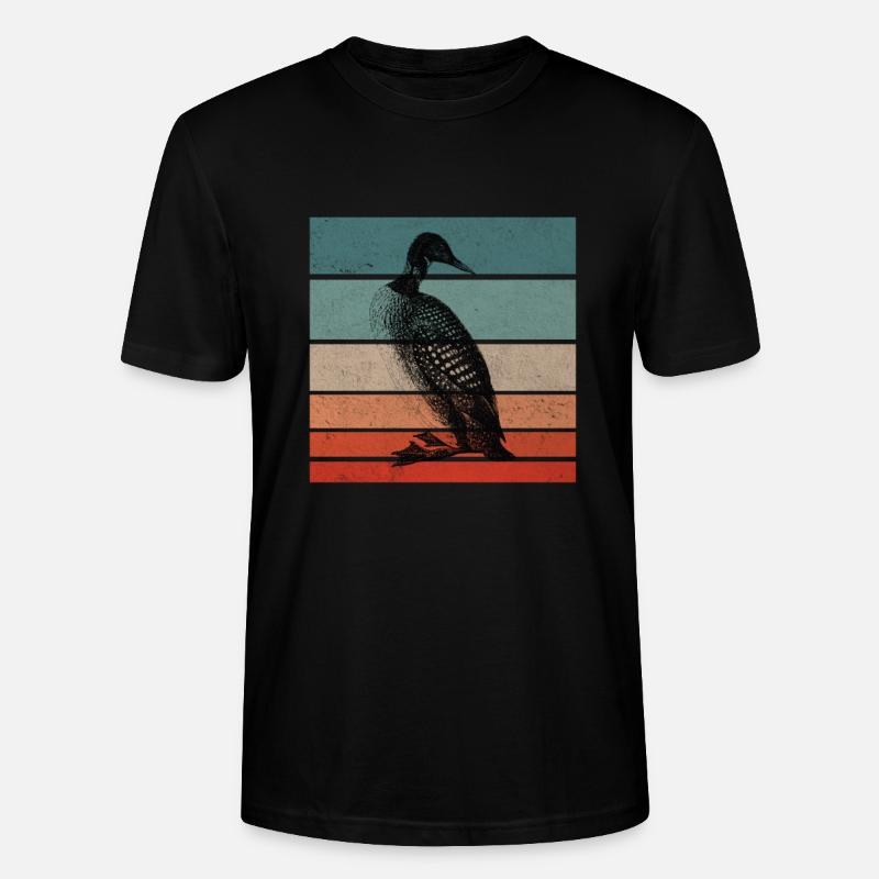 Common Loon Retro - Stanley/Stella Unisex Bio-T-Shirt CRAFTER - Schwarz