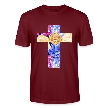 Christianisme - T-shirt bio CRAFTER Stanley Stella Unisexe - bordeaux - Devant - Alina (178cm) & Michal (187cm)