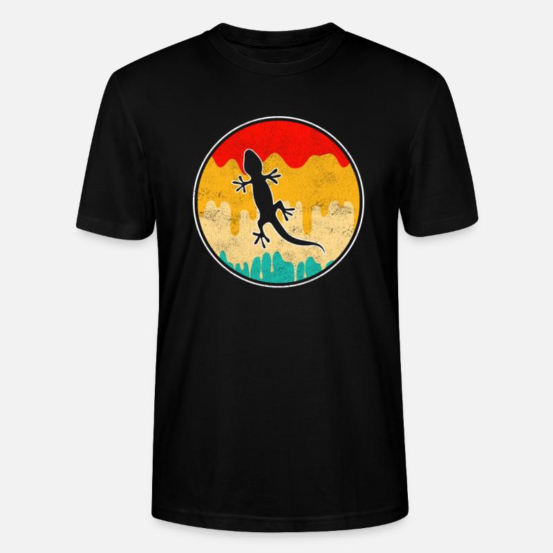 Eidechse Retro - Stanley/Stella Unisex Bio-T-Shirt CRAFTER - Schwarz