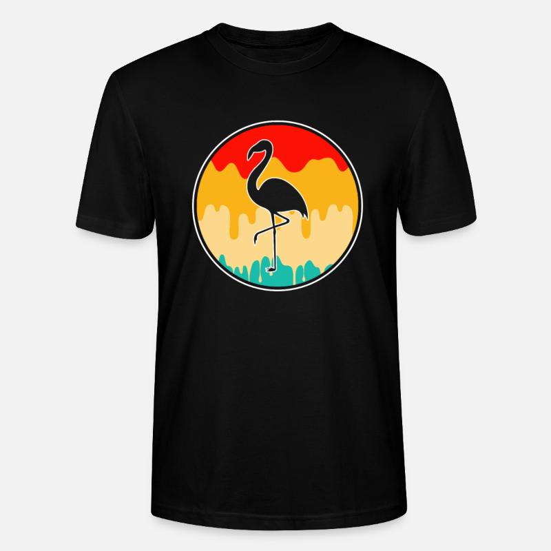 Flamingo Retro - Stanley/Stella Unisex Bio-T-Shirt CRAFTER - Schwarz