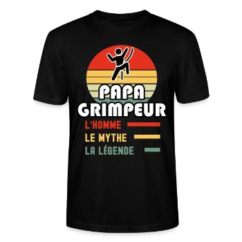 papa grimpeur homme mythe légende vintage escalade - T-shirt bio CRAFTER Stanley Stella Unisexe - noir - Devant - Alina (178cm) & Michal (187cm)