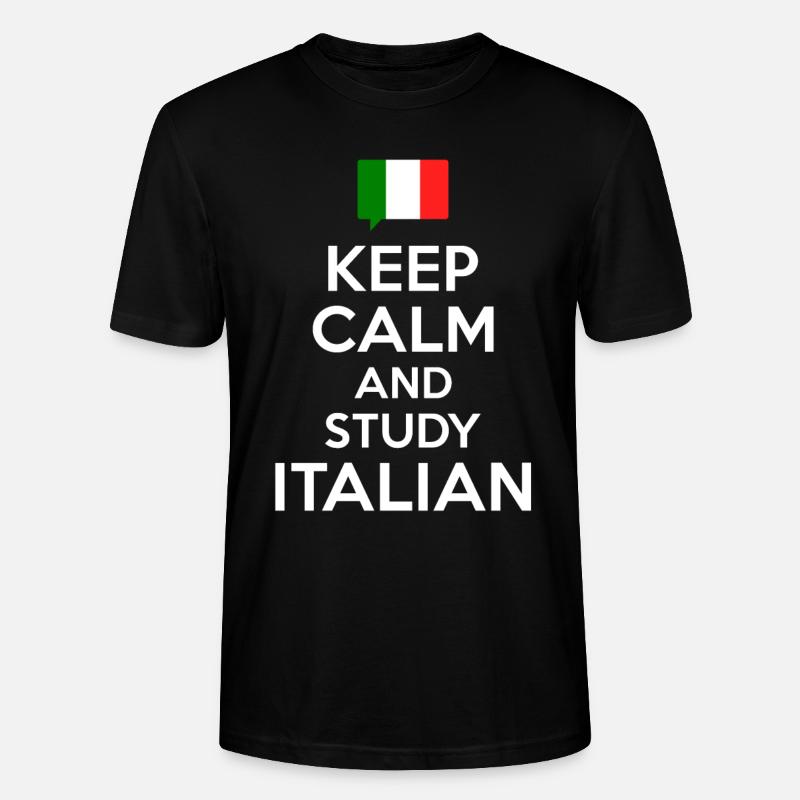 Keep Calm and study Italian - Stanley/Stella Unisex Bio-T-Shirt CRAFTER - Schwarz