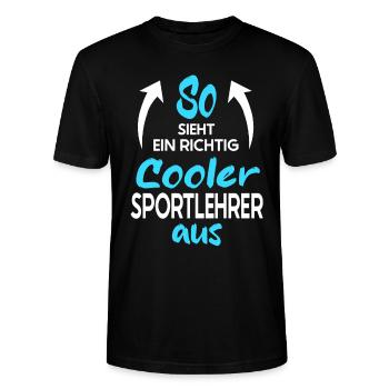 Cooler Sportlehrer Schulsport Sportunterricht - Stanley/Stella Unisex Bio-T-Shirt CRAFTER - Schwarz - Vorne - Alina (178cm) & Michal (187cm)