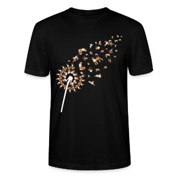 Aussie Hund Pusteblume Australian Shepherd - Stanley/Stella Unisex Bio-T-Shirt CRAFTER - Schwarz - Vorne - Alina (178cm) & Michal (187cm)