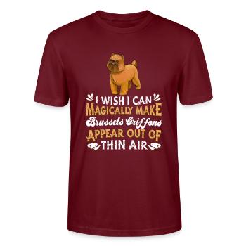 Brussels Griffon Dog - Stanley/Stella CRAFTER Unisex Organic T-Shirt - burgundy - Front - Alina (178cm) & Michal (187cm)