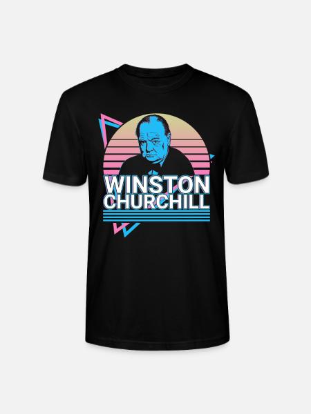 Winston Churchill Retro Gift - Stanley/Stella CRAFTER Unisex Organic T-Shirt - black