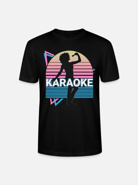 Karaoke Singer Retro Gift - Stanley/Stella CRAFTER Unisex Organic T-Shirt - black