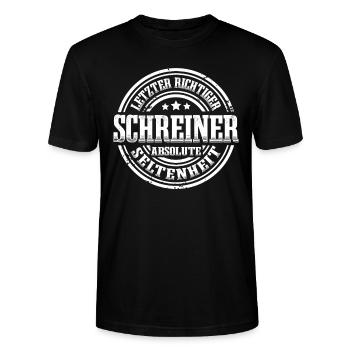 Letzter Schreiner Absolute Seltenheit - Stanley/Stella Unisex Bio-T-Shirt CRAFTER - Schwarz - Vorne - Alina (178cm) & Michal (187cm)