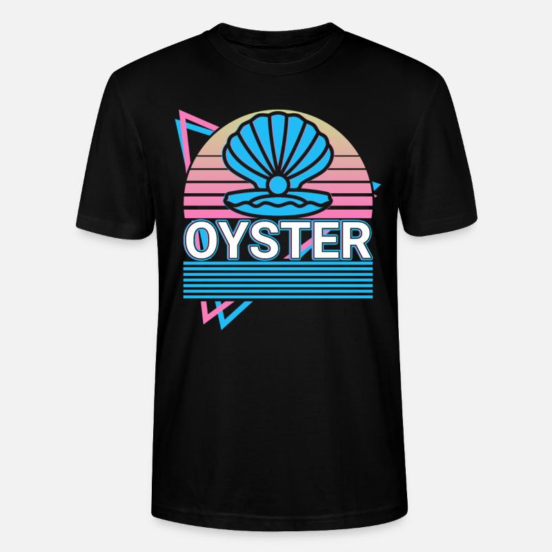 Austernperlenschale Retro Geschenk - Stanley/Stella Unisex Bio-T-Shirt CRAFTER - Schwarz