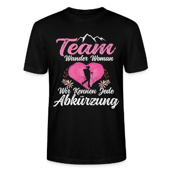 Wandern Sprüche Bergsteiger Wanderer - Stanley/Stella Unisex Bio-T-Shirt CRAFTER - Schwarz - Vorne - Alina (178cm) & Michal (187cm)