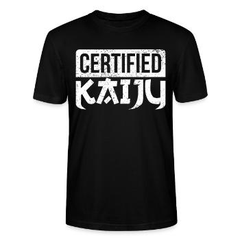 Drôle kaiju cadeau de monstre japonais - T-shirt bio CRAFTER Stanley Stella Unisexe - noir - Devant - Alina (178cm) & Michal (187cm)