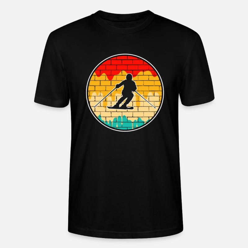 Ski Retro - Stanley/Stella Unisex Bio-T-Shirt CRAFTER - Schwarz