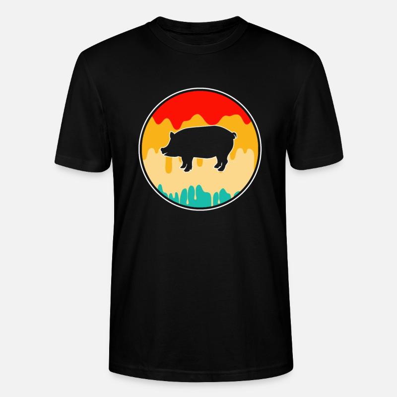 Cochon Rétro - T-shirt bio CRAFTER Stanley Stella Unisexe - noir