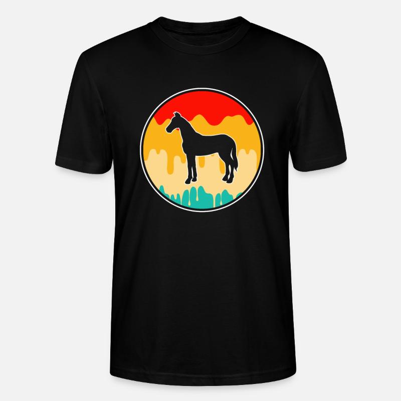Pferd Retro - Stanley/Stella Unisex Bio-T-Shirt CRAFTER - Schwarz