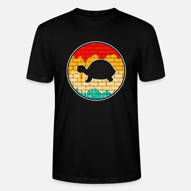 Turtle Retro - Stanley/Stella CRAFTER Unisex Organic T-Shirt - black