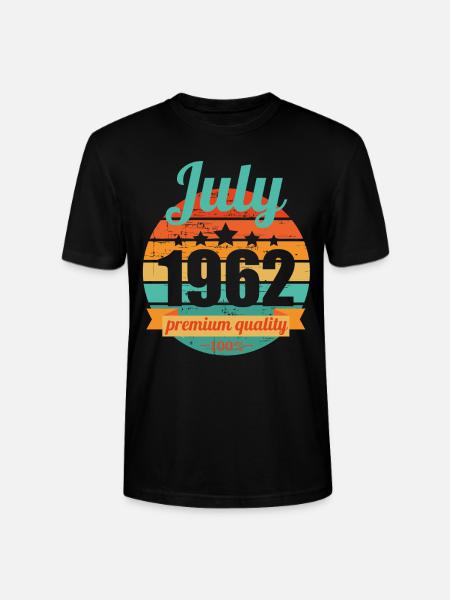 Syntynyt heinäkuussa 1962 60 vuotta 60 vuotta 60 vuotta 60 vuotta - Stanley/Stella CRAFTER unisex luomu-t-paita - musta
