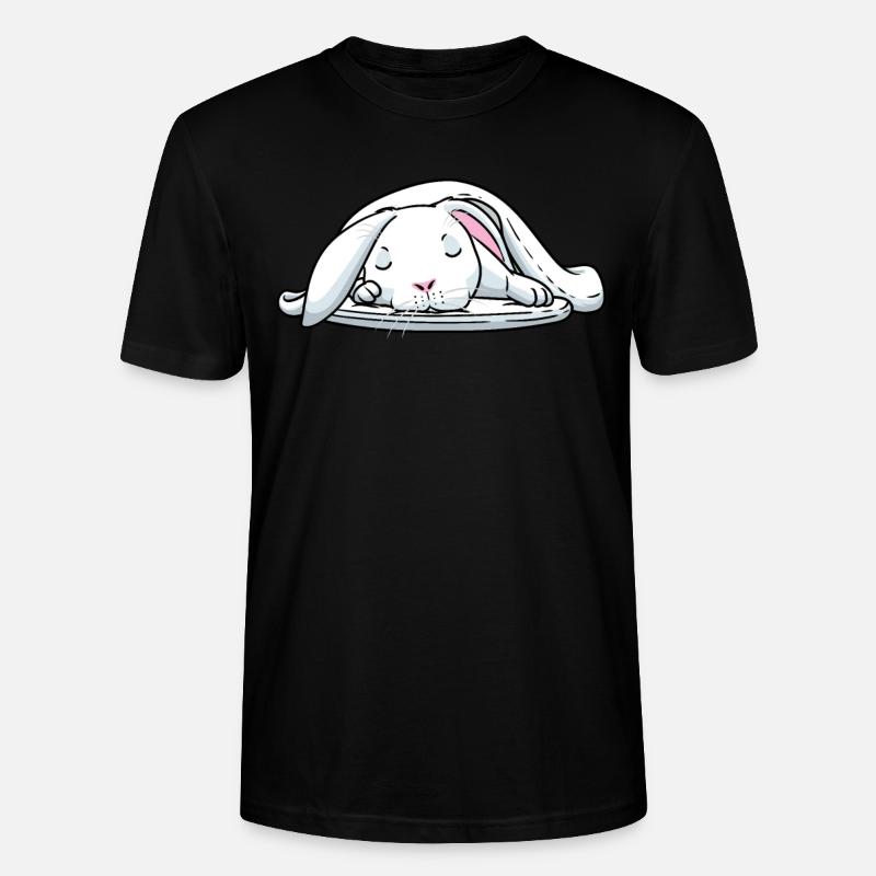 White Rabbit Sleeping Rabbit Tired - Stanley/Stella CRAFTER Unisex Organic T-Shirt - black