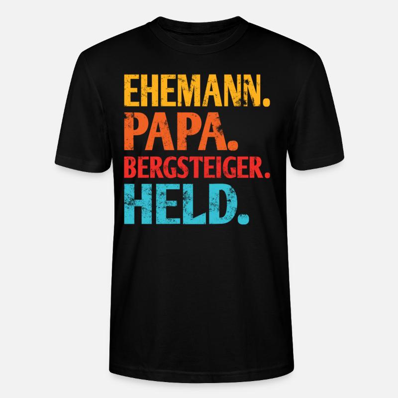 Ehemann Papa Bergsteiger Held - Stanley/Stella Unisex Bio-T-Shirt CRAFTER - Schwarz