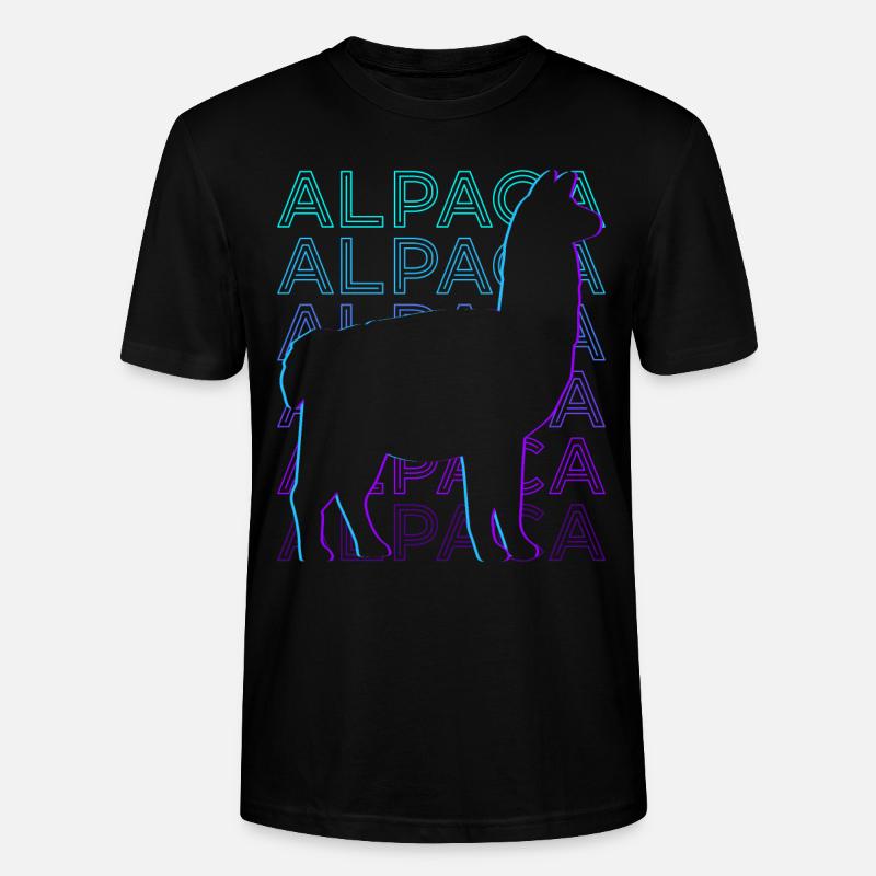 Alpaka Retro Geschenk - Stanley/Stella Unisex Bio-T-Shirt CRAFTER - Schwarz