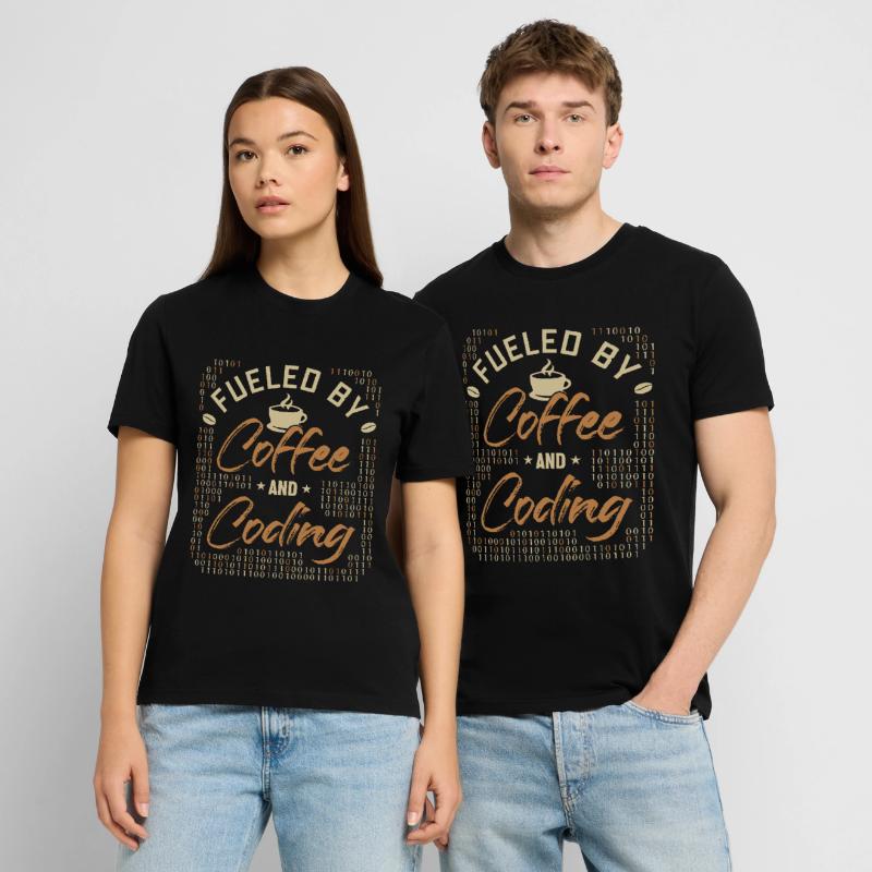 Fueled by Coffee and Coding Coder Software Stanley/Stella CRAFTER Unisex Organic T-Shirt