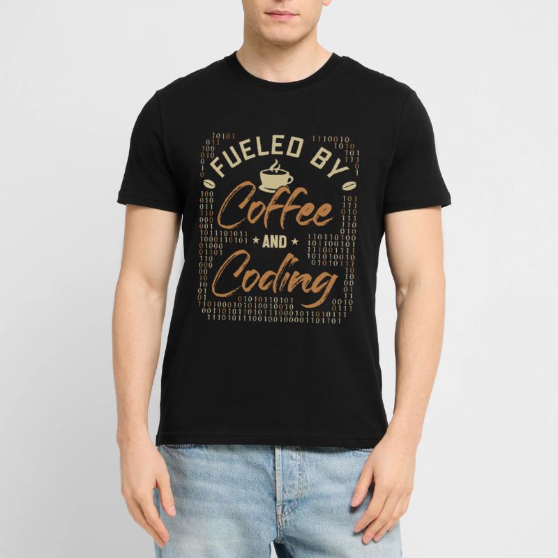 Fueled by Coffee and Coding Coder Software Stanley/Stella CRAFTER Unisex Organic T-Shirt