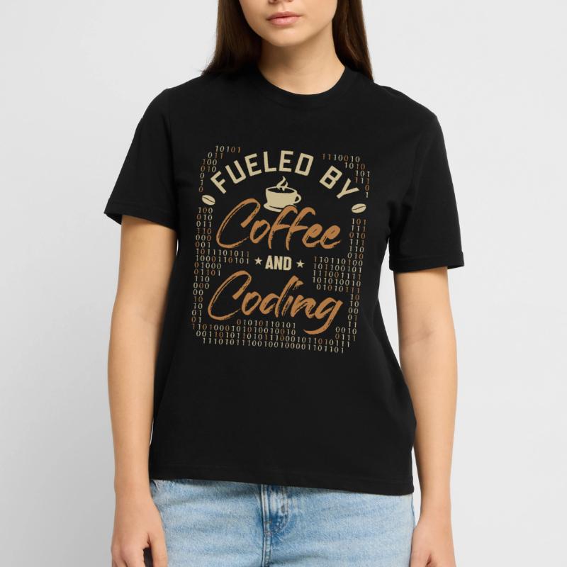 Fueled by Coffee and Coding Coder Software Stanley/Stella CRAFTER Unisex Organic T-Shirt