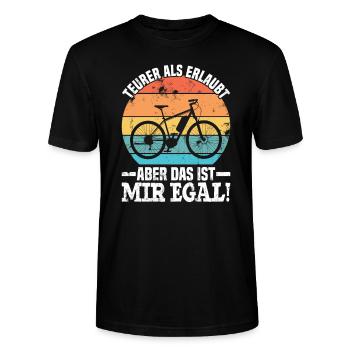 E-Bike Teurer Als Erlaubt - Stanley/Stella Unisex Bio-T-Shirt CRAFTER - Schwarz - Vorne - Alina (178cm) & Michal (187cm)