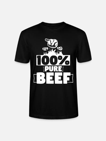 100% Pure Beef Meat Lover - Stanley/Stella CRAFTER Unisex Organic T-Shirt - black