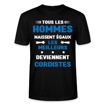 Les Meilleurs Hommes Deviennent Cordistes - T-shirt bio CRAFTER Stanley Stella Unisexe - noir - Devant - Alina (178cm) & Michal (187cm)
