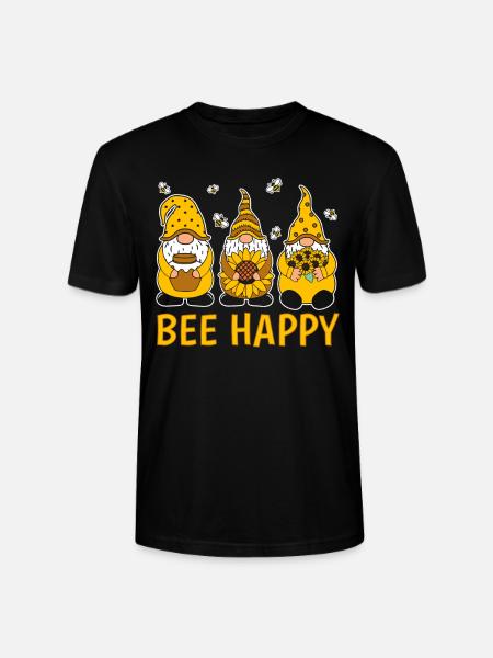 Bee Happy - Stanley/Stella Unisex Bio-T-Shirt CRAFTER - Schwarz