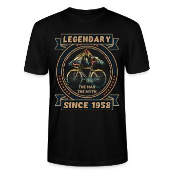 Fahrrad 1958 Radsport Rennrad Radfahrer Geburtstag - Stanley/Stella Unisex Bio-T-Shirt CRAFTER - Schwarz - Vorne - Alina (178cm) & Michal (187cm)
