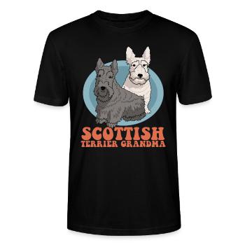 Scottish Terrier Grandma | Hundebesitzer Geschenk - Stanley/Stella Unisex Bio-T-Shirt CRAFTER - Schwarz - Vorne - Alina (178cm) & Michal (187cm)