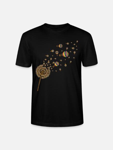 Montgolfière Pissenlit Idée cadeau Montgolfière - T-shirt bio CRAFTER Stanley Stella Unisexe - noir