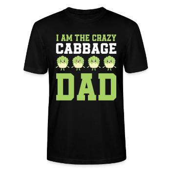 Verrückter Kohl Papa - Stanley/Stella Unisex Bio-T-Shirt CRAFTER - Schwarz - Vorne - Alina (178cm) & Michal (187cm)