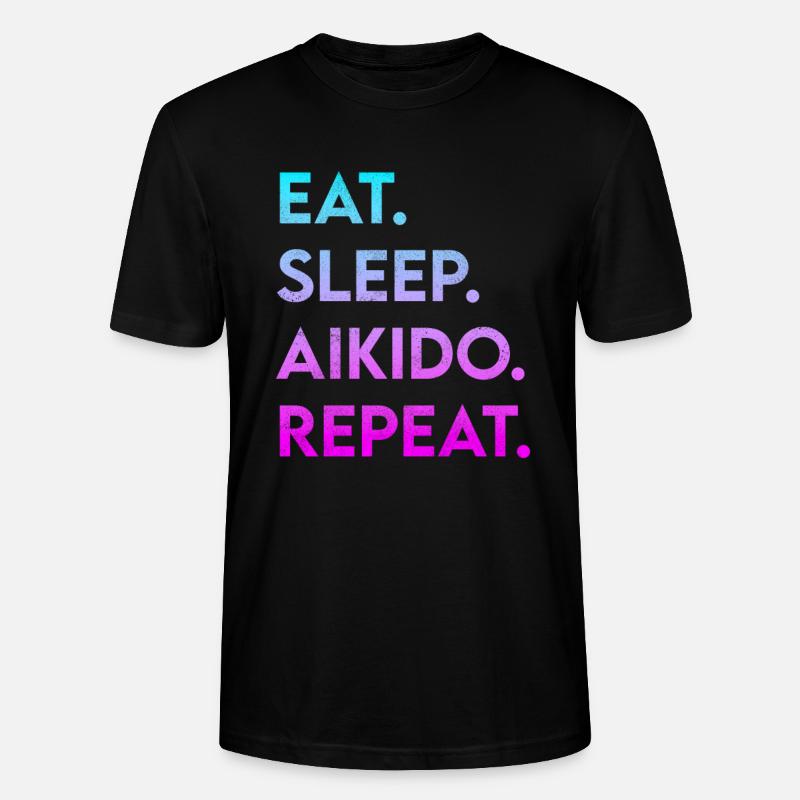 manger du sommeil aïkido répéter - T-shirt bio CRAFTER Stanley Stella Unisexe - noir