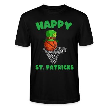 Basketball Bonne Saint-Patrick - T-shirt bio CRAFTER Stanley Stella Unisexe - noir - Devant - Alina (178cm) & Michal (187cm)