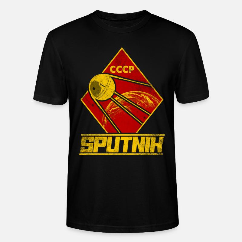 Spoutnik Satellite Union soviétique - T-shirt bio CRAFTER Stanley Stella Unisexe - noir
