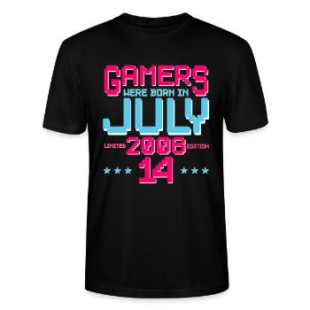 14ème Anniversaire Juillet Vintage 2008 Gamer - T-shirt bio CRAFTER Stanley Stella Unisexe - noir - Devant - Alina (178cm) & Michal (187cm)