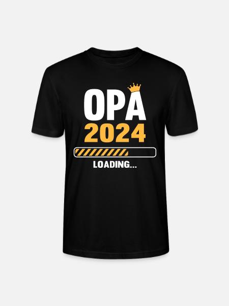 Opa 2024 Loading Schwangerschaftsankündigung - Stanley/Stella Unisex Bio-T-Shirt CRAFTER - Schwarz