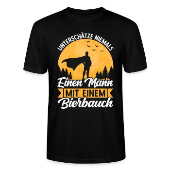 Mallorca Bierbauch Biertrinker Bier Bierliebhaber - Stanley/Stella Unisex Bio-T-Shirt CRAFTER - Schwarz - Vorne - Alina (178cm) & Michal (187cm)