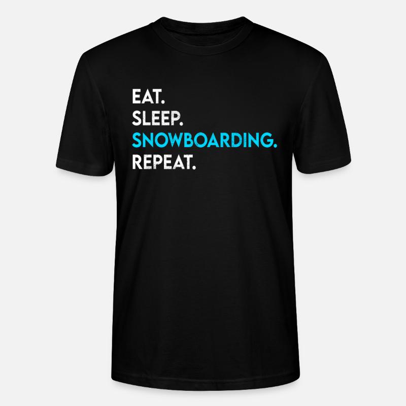 eat sleep snowboarding repeat - Stanley/Stella Unisex Bio-T-Shirt CRAFTER - Schwarz