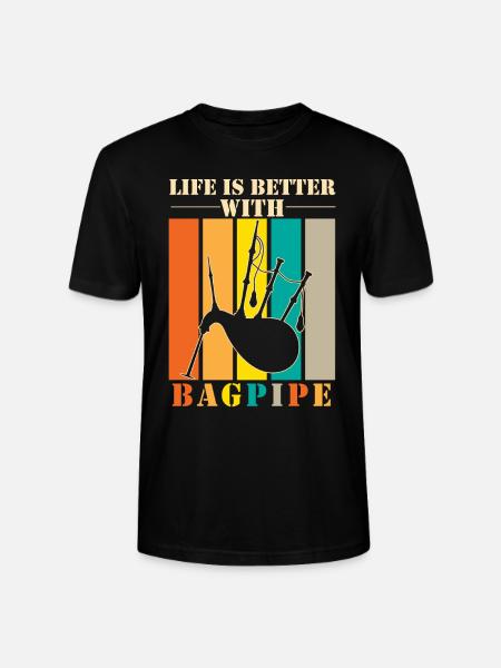 Bagpipe musician musical instrument - Stanley/Stella CRAFTER Unisex Organic T-Shirt - black