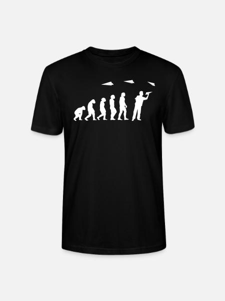 Papier-Flugzeug Piloten Mathe-Lehrer Evolution - Stanley/Stella Unisex Bio-T-Shirt CRAFTER - Schwarz