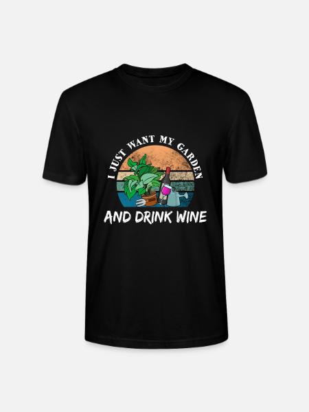 Garden drink wine gift - Stanley/Stella CRAFTER Unisex Organic T-Shirt - black