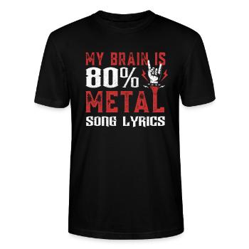 Song Lyrics Metal Spruch - Stanley/Stella Unisex Bio-T-Shirt CRAFTER - Schwarz - Vorne - Alina (178cm) & Michal (187cm)