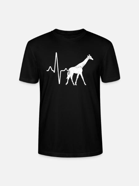 Giraffe Herzschlag - Stanley/Stella Unisex Bio-T-Shirt CRAFTER - Schwarz
