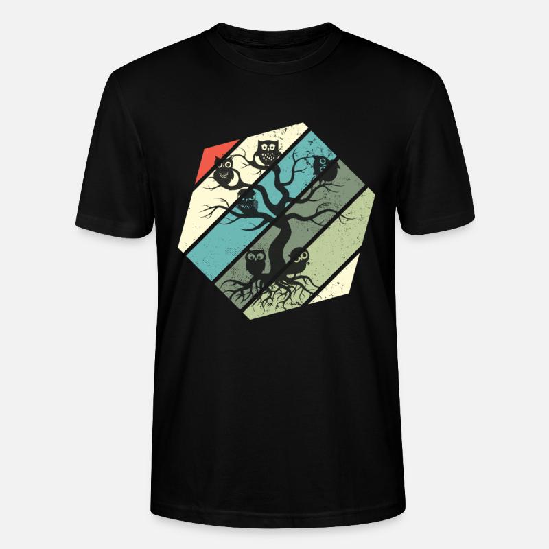 Eule Stammbaum Nachtaktiv Eulen - Stanley/Stella Unisex Bio-T-Shirt CRAFTER - Schwarz
