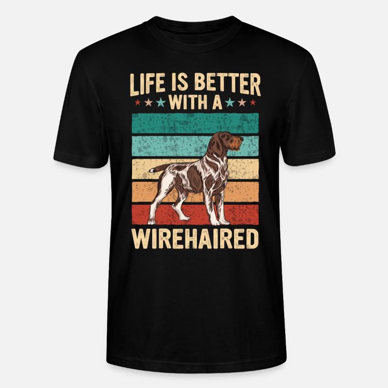 Deutsch Drahthaar Hund - Stanley/Stella Unisex Bio-T-Shirt CRAFTER - Schwarz