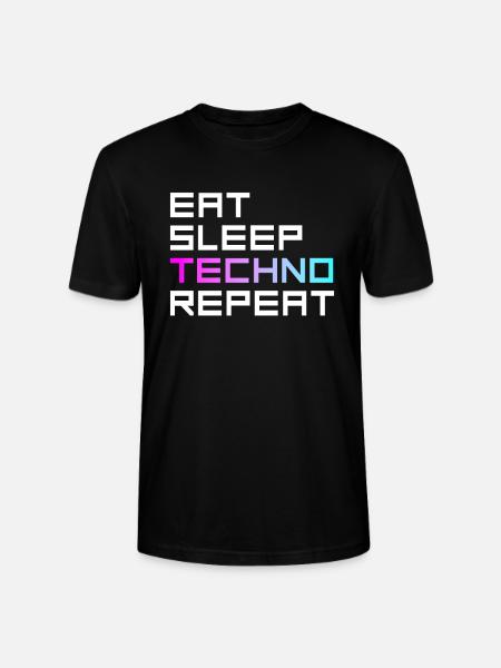manger du sommeil techno répéter - T-shirt bio CRAFTER Stanley Stella Unisexe - noir