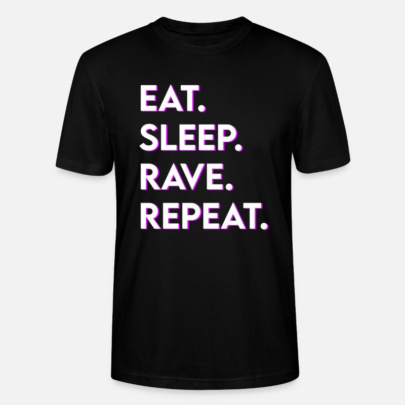 manger le sommeil rave répéter - T-shirt bio CRAFTER Stanley Stella Unisexe - noir